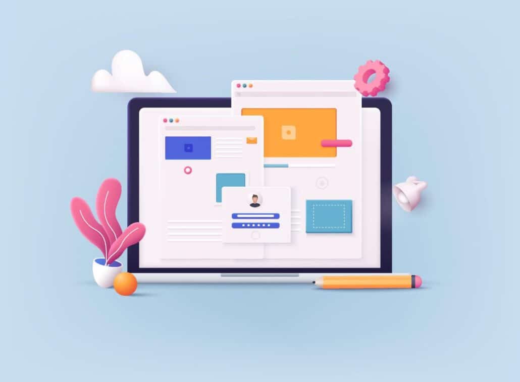 illustration of web design elements