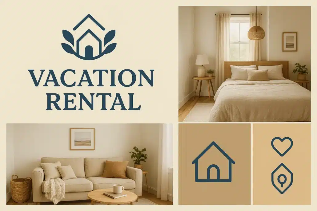 custom Airbnb logo and mood board with property photos